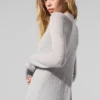 Cardigan long en cachemire transparent - Gris chiné athlétique