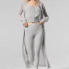 Cardigan long en cachemire transparent - Gris chiné athlétique