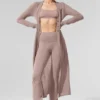 Cardigan long en cachemire transparent - Taupe