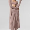 Cardigan long en cachemire transparent - Taupe