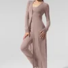 Cardigan long en cachemire transparent - Taupe