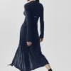 Cardigan long en cachemire voilé - Bleu marine