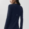 Cardigan long en cachemire voilé - Bleu marine