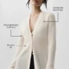 Cardigan long en cachemire voilé - Ivoire