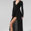 Cardigan long en cachemire voilé - Noir