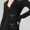 Cardigan long en cachemire voilé - Noir
