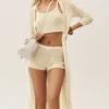 Cardigan long Heatwave en soie et cachemire - Beige sable