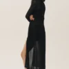 Cardigan long « Heatwave » en soie et cachemire - Noir