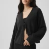 Cardigan New Class en laine et cachemire à nouer – Noir