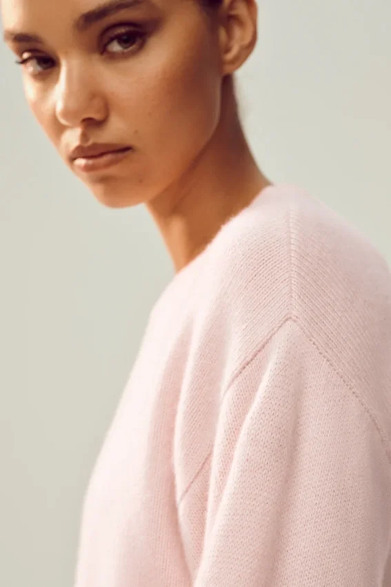 Cashmere Embrace Pull - Rose givré