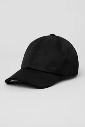 Casquette décontractée en satin - Noir