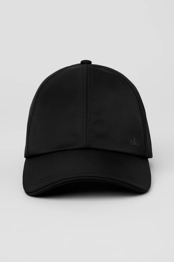 Casquette décontractée en satin - Noir