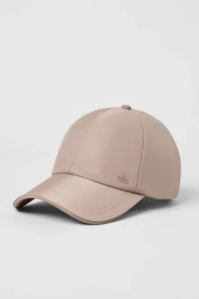 Casquette décontractée en satin - Taupe Satin