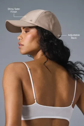 Casquette décontractée en satin – Taupe Satin
