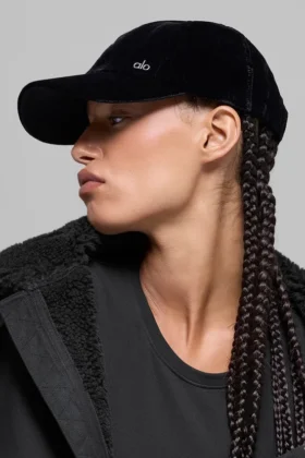 Casquette « Off-Duty » en velours – Noir
