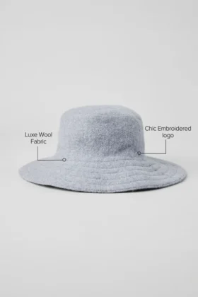 Chapeau bob en laine mérinos – Gris chiné brumeux