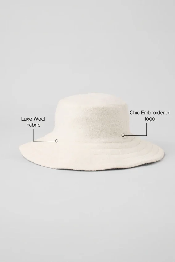 Chapeau bob en laine mérinos - Ivoire