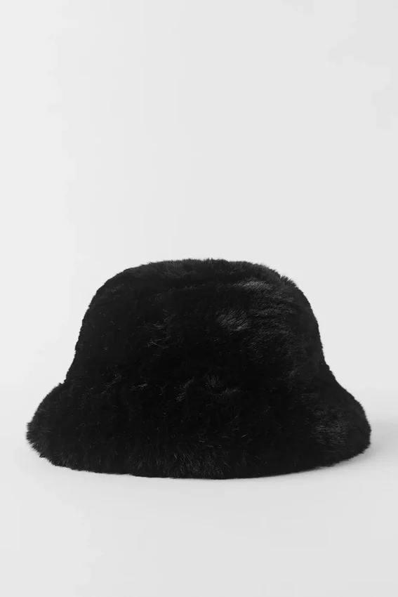 Chapeau « Starstruck » en fausse fourrure – Noir