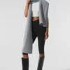 Écharpe oversize en laine mérinos - Gris chiné vaporeux