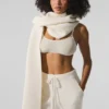 Écharpe oversize en laine mérinos - Ivoire