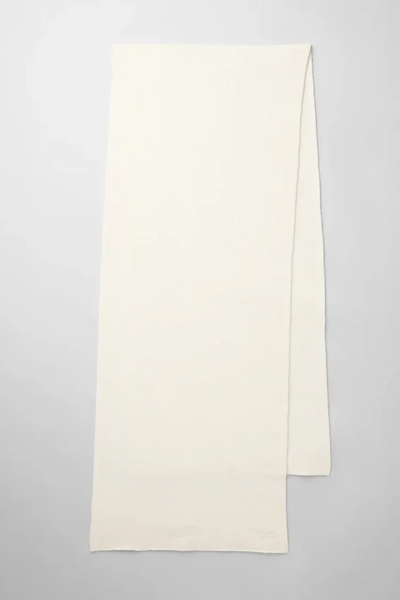 Écharpe oversize en laine mérinos - Ivoire