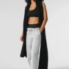 Écharpe oversize en laine mérinos - Noir
