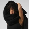 Écharpe oversize en laine mérinos - Noir