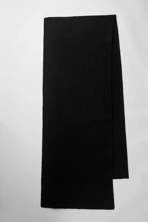Écharpe oversize en laine mérinos - Noir