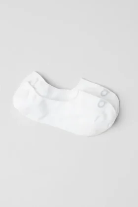 Chaussette unisexe invisible – Blanc/Gris tourterelle