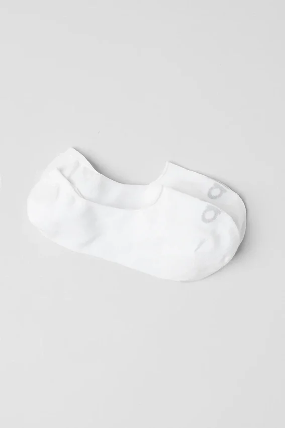 Chaussette unisexe invisible – Blanc/Gris tourterelle