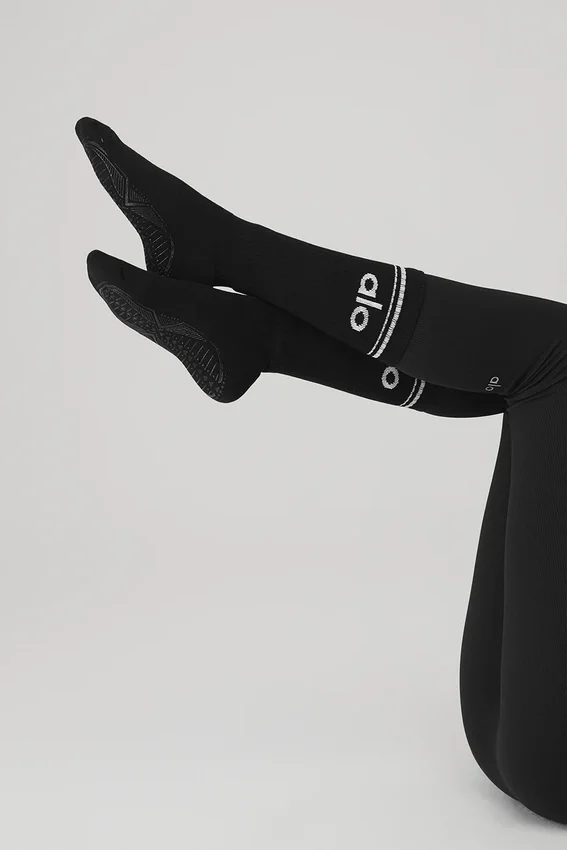 Chaussettes de barre « Throwback » pour femme - Noir/Blanc