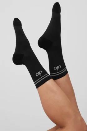 Chaussettes de performance unisexes mi-mollet – Noir