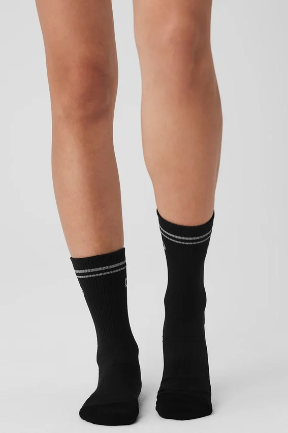 Chaussettes de performance unisexes mi-mollet - Noir