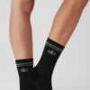 Chaussettes de performance unisexes mi-mollet - Noir