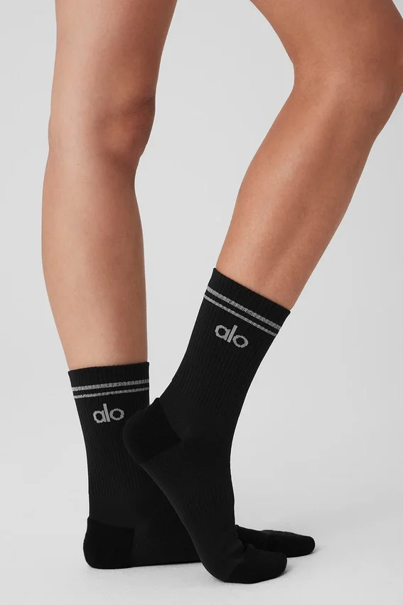 Chaussettes de performance unisexes mi-mollet - Noir