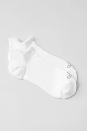Chaussettes de sport unisexes à languette - Blanc/Titane