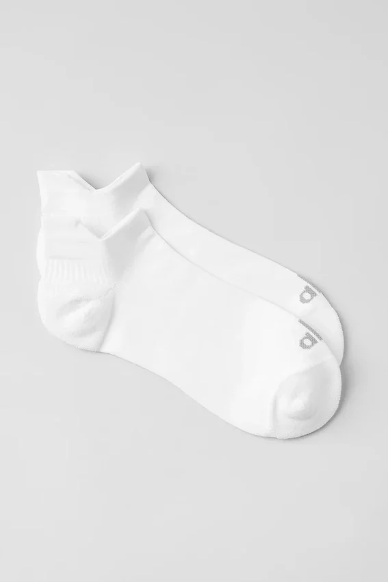 Chaussettes de sport unisexes à languette - Blanc/Titane