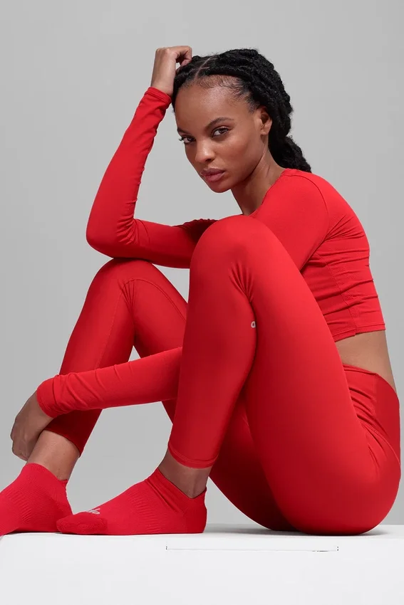 Chaussettes de sport unisexes à languette - Rouge vif