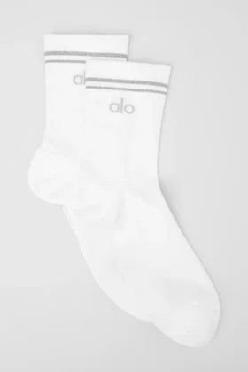 Chaussettes de sport unisexes mi-hautes - Blanc