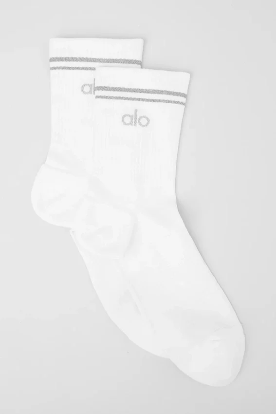 Chaussettes de sport unisexes mi-hautes - Blanc