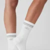 Chaussettes de sport unisexes mi-hautes - Blanc