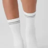 Chaussettes de sport unisexes mi-hautes - Blanc