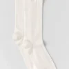 Chaussettes en maille de cachemire - Ivoire