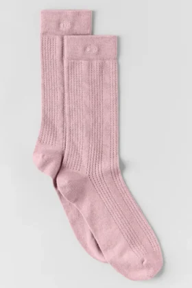 Chaussettes en maille de cachemire - Rose vintage