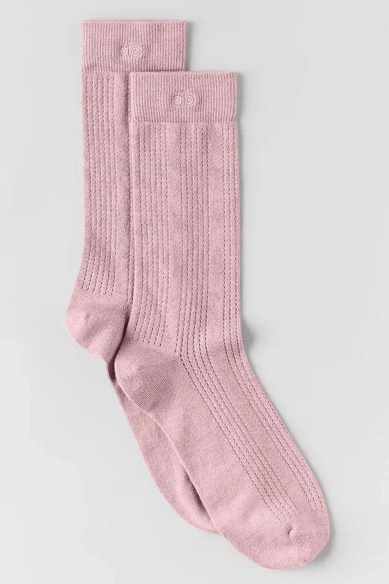 Chaussettes en maille de cachemire - Rose vintage
