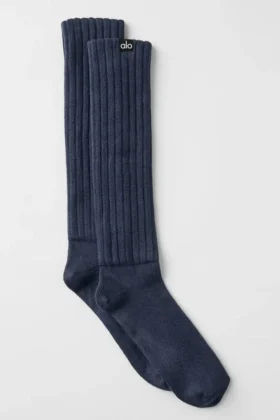 Chaussettes froncées unisexes - Bleu marine