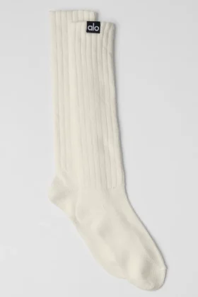 Chaussettes froncées unisexes - Couleur os