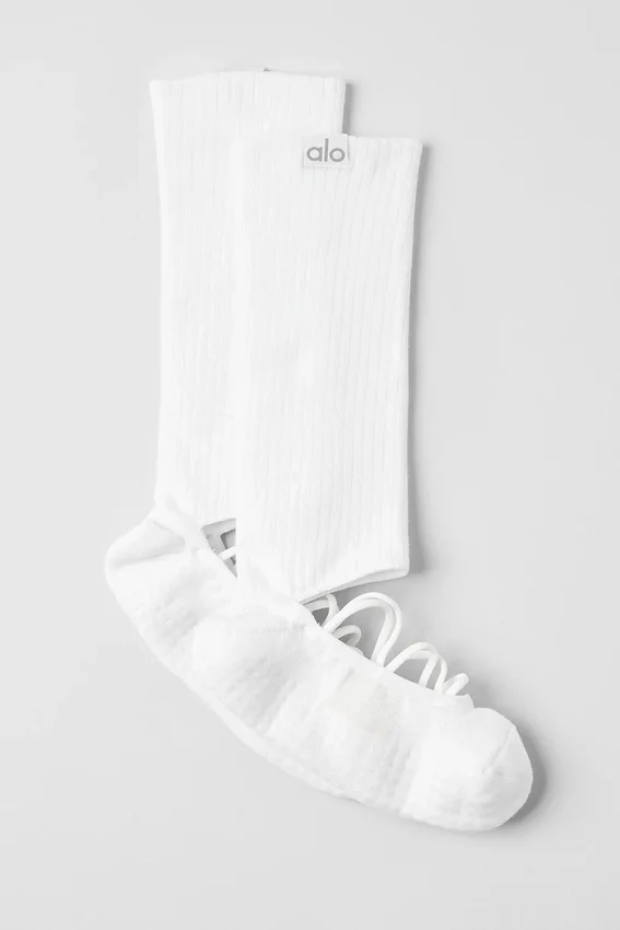 Chaussettes à lanières Siren Grip pour femme - Blanc
