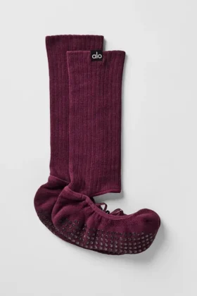 Chaussettes à lanières Siren Grip pour femme - Bordeaux
