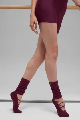 Chaussettes à lanières Siren Grip pour femme – Bordeaux